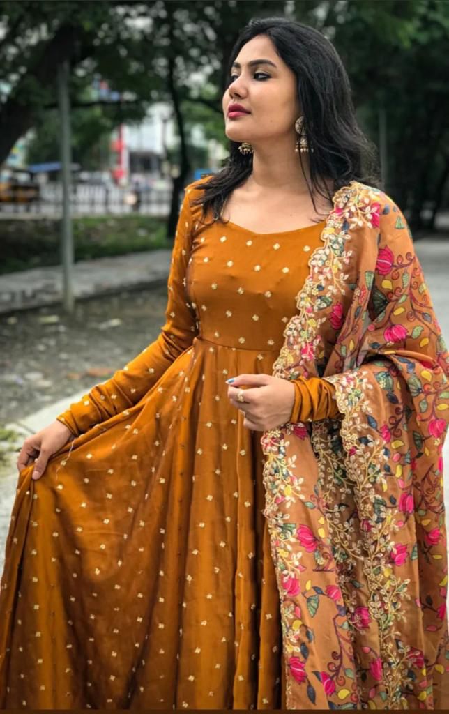 Pipal Georgette Dupatta With Anarkali Kurtis Catalog